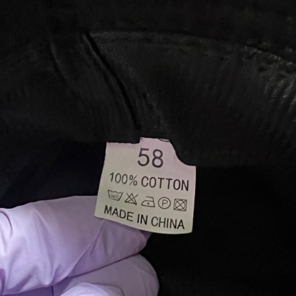 Black Fabric Bucket Hat With Chain Bling Size 58 - Picture 6 of 6